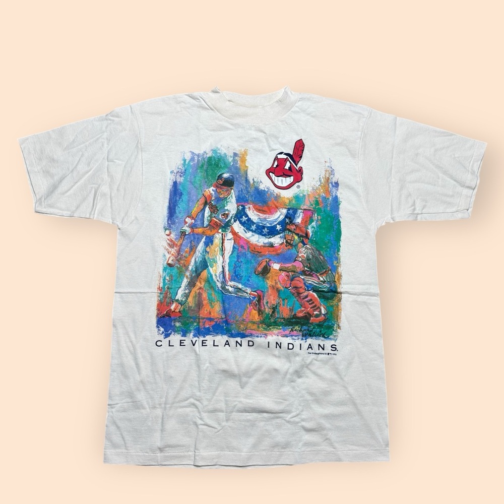 Vintage 1990s Cleveland Indians T Shirt Men’s Large Vtg 90s MLB